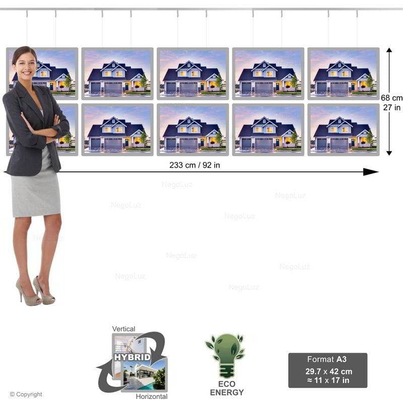 Vitrina Agencia Inmobiliaria Aviso Led - NegoLuz España Porte Affiche Suspendu Vitrine Led A3h 2r5c
